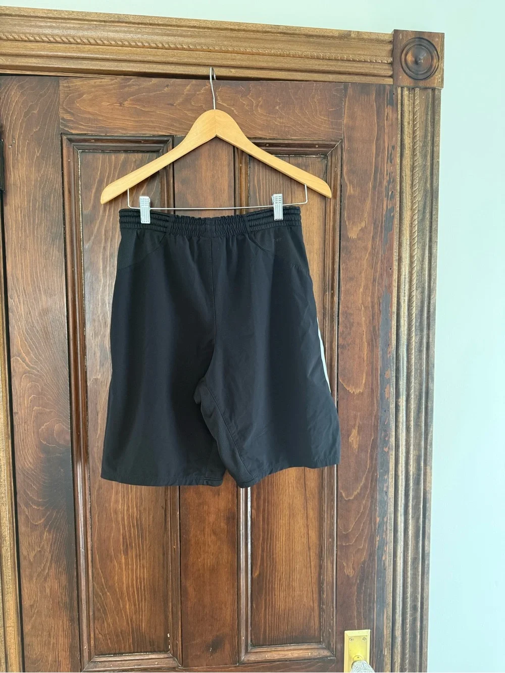 Nike Men’s Black Athletic Shorts with White Side Panels